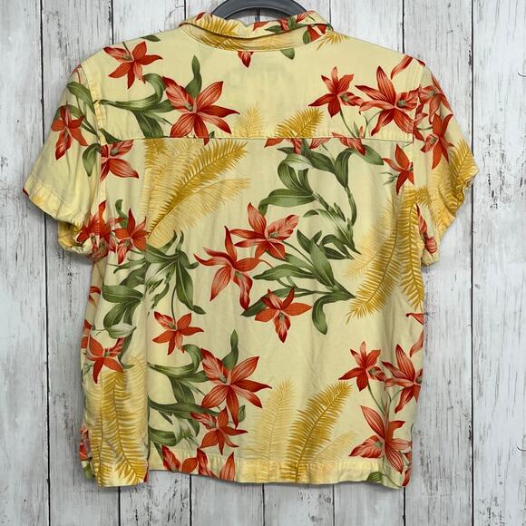 Jamaica Bay Vintage Floral Short Sleeve Tropical Hawaiian Button Down Shirt - Picture 3 of 8